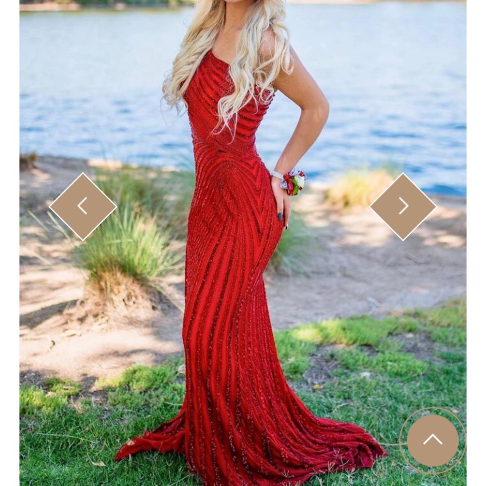 sexy-one-shoulder-tight-mermaid-red-prom-dress